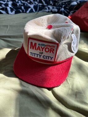 Corduroy Patch Cap - Red & Cream